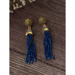 vivinia BY VIDHI MEHRA Gold-Plated Artificial Stones Studded Contemporary Drop Earrings-picture-18