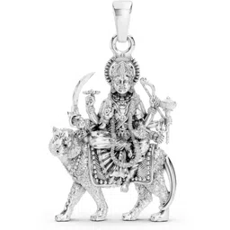 viyura Durga Maa Pendant for Men & Boys | Pure Silver Plating Evil Protecting Pendant Silver Brass Pendant-picture-11