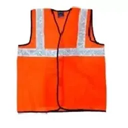 Vizwear make Safety Jacket 2'' Pvc strip neted Piece orange 1 Each-picture-24