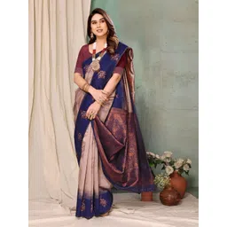 vj fashion Ethnic Motifs Woven Design Zari Banarasi Saree-image-23