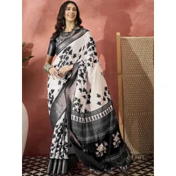 vj fashion Floral Silk Blend Handloom Saree-picture-25