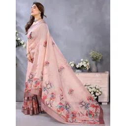 vj fashion Floral Zari Linen Blend Lehenga Saree-picture-31