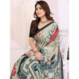 vj fashion Women Floral Printed Pure Georgette Saree-picture-30