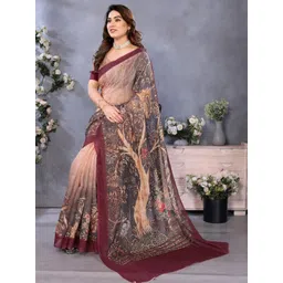 VJ FASHION Women Plain Linen Digital Printed Saree with Unstitched Blouse Piece-picture-35