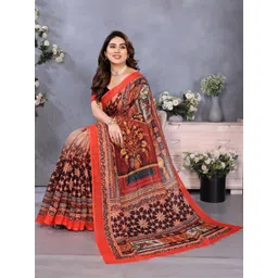 VJ FASHION Women Plain Linen Digital Printed Saree with Unstitched Blouse Piece-picture-37