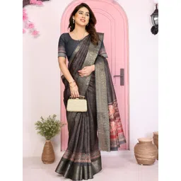 VJ FASHION Women Printed Dola Silk Blend Saree with Unstitched Blouse Piece-picture-15