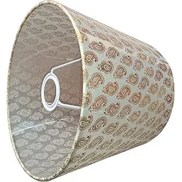 Vk Lampshade Industry, Lamp Shade, Home Decor Antique finish Taper Shade for Table and Floor Lamps (25x20x20 CM) Lampshade Suitable for Bedroom, Study room, Living room, and Home Decor, Golden butti-picture-28