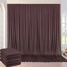 VK Vistook 20x10FT Wrinkle Wrinkle Free Decoration Backdrop Brown Curtain Drapes Backdrop Panels Background for Photography Wedding Parties Birthday Anniversary Function 5x10 (4 Panels)-picture-11