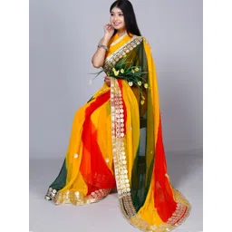 VL SAREES Colourblocked Gotta Patti Pure Chiffon Saree-picture-27