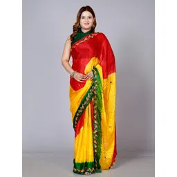 VL SAREES Colourblocked Mirror Work Block Print Saree-picture-26
