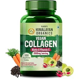 Vlado's Himalayan Organics Vegan Collagen 2000Mg With Biotin And Vitamin C | Good For Glowing Skin | Healthy Hair And Nail - 100 Veg Tablets-picture-11