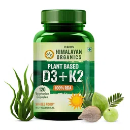 Vlado's Himalayan Organics Plant Based D3 + K2,  120 veggie capsule(s)  Unflavoured -image-40