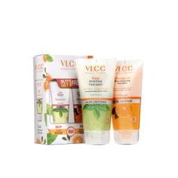 VLCC Set of Orange Oil Pore Cleansing & Tulsi Acne Clear Face Wash - 150 ml Each-picture-14