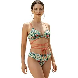 vloura Women's Bikini Set | Cotton Blend Two-Piece Swimwear with Adjustable Straps & Wrap Design | Non-Padded Sexy Beachwear for Women | Ideal for Pool Party, Resort Wear & Summer Vacations-picture-51