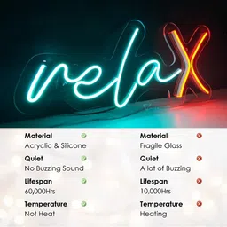 vndra RELAX LED Neon Signs LED Light Art Decorative Sign Wall Decor Home Decor,pub,bar Table Lamp image 3