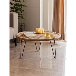 vodrohome Cane Solid Wood Coffee Table - Rattan Round Centre Table– Mango Ideal Tea Table for Living Rooms c#029-picture-32