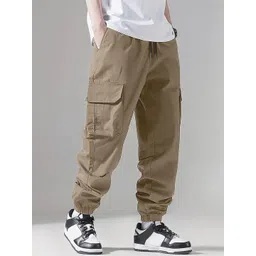 VOGAAN Men Relaxed Loose Fit Cargos Trousers-picture-40