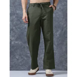 VOGAAN Men Relaxed Straight Leg Loose Fit Regular Trousers-picture-36