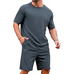 vogaan Men's T-Shirt and Shorts Set | Top & Shorts Night Suits Set | Night Wear for Men-picture-11
