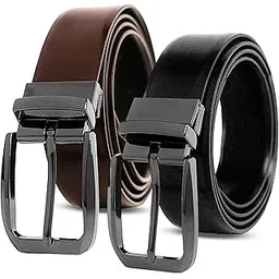 vogard Reversible Men’s Belt | Formal & Casual Synthetic Leather | Rotating Buckle | Adjustable Cut-to-Fit | Dress, Office, Jeans Belt-picture-18