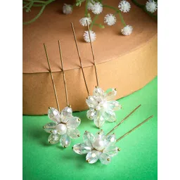 VOGUE HAIR ACCESSORIES Women Set of 3 Beaded U Pins-picture-25