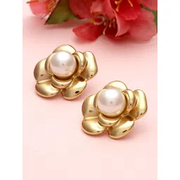 VOGUE PANASH Gold-Plated Contemporary Pearl Studs-picture-14