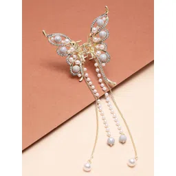 VOGUE PANASH Gold-Plated CZ-Stone Studded Butterfly Shaped Claw Clip-picture-19