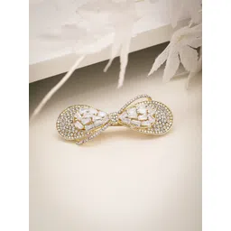 VOGUE PANASH Gold-Plated CZ-Stone Studded French Barrette-picture-24