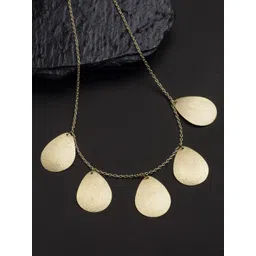 VOGUE PANASH Gold-Toned Oval Shaped Handcrafted Necklace-picture-15