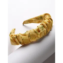 VOGUE PANASH Women Yellow & Green Printed & Ruched Hairband-picture-29