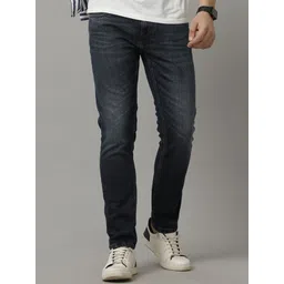 Voi Jeans Men Slim Fit Mid-Rise Low Distress Light Fade Stretchable Jeans-picture-12