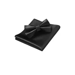 VOICI Black Satin Solid Bow Tie-image-22