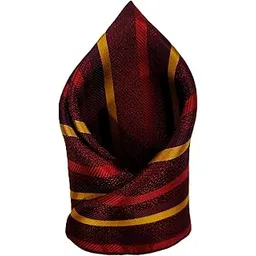 voici France Men's Designer Pocket Square Paisley Satin Microfiber Free Size (Maroon & Gold Strips)-picture-38