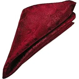 voici France Men's Designer Pocket Square Paisley Satin Microfiber Free Size (Pocket Square, Maroon)-picture-37