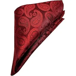 voici France Men's Paisley Self-Design Bow Ascot Cravat Necktie and Pocket Square Pure Satin Microfiber Free Size-picture-29