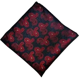 voici France Men's Pocket Squre paisley design maroon red Color Free Size for blazers and tuxedoes-picture-55