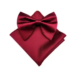 VOICI Maroon Satin Solid Bow Tie-image-24