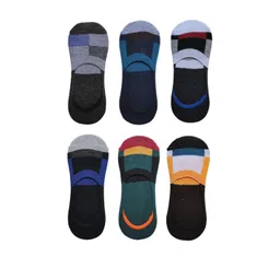 VOICI Pack Of 6 Multicolored Loafer No-Show Invisible Socks-picture-27