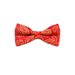 VOICI Red Microfiber Woven Design Bow Tie-picture-14