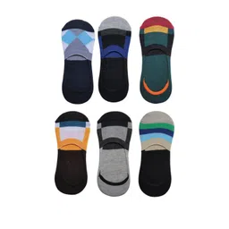 VOICI Unisex Pack Of 6 Colourblocked Cotton Shoe Liners-picture-12