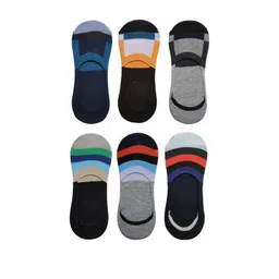 VOICI Unisex Pack Of 6 Colourblocked Cotton Shoe Liners image 1