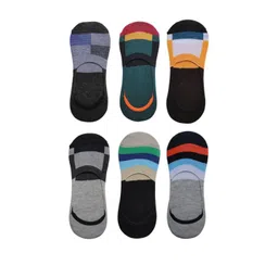 VOICI Unisex Pack of 6 Colourblocked Shoe Liners Socks-picture-20