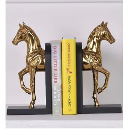 voidrop Trotting Horse Set Of 2 Gold Aluminium Bookends image 1