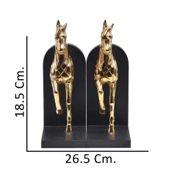 voidrop Trotting Horse Set Of 2 Gold Aluminium Bookends image 3