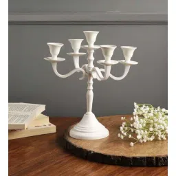 voidrop Five Arm Candelabra White Aluminium Candle Holder-picture-12