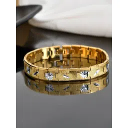 VOJ Gold & Silver Plated Textured Bracelets for Men-image-41