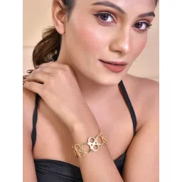 VOJ Gold Plated Contemporary Butterfly Kada Bracelet for Women-picture-37