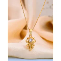 VOJ Gold Plated Designer AD Studded Pendant With Chain-picture-35