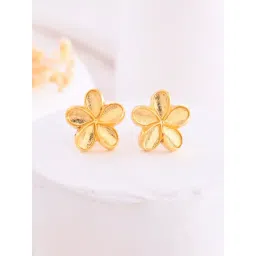 VOJ Gold Plated Flower Shape Anti Tarnish Stud Earrings-picture-31