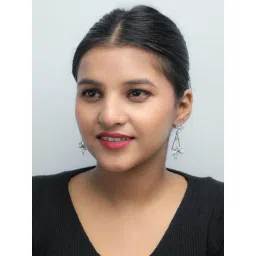 VOJ Silver Plated Stone Studded with Bow Triangle Shaped Earrings for Women-picture-38